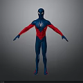 Spider Man Costume 3D Model With Blue Red Suit And Chest Spider Logo