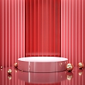 Modern Booth Red Simple Booth Background Enterprise Commercial 3d model