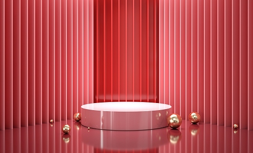 Modern Booth Red Simple Booth Background Enterprise Commercial 3d model