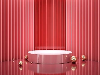 Modern Booth Red Simple Booth Background Enterprise Commercial 3d model