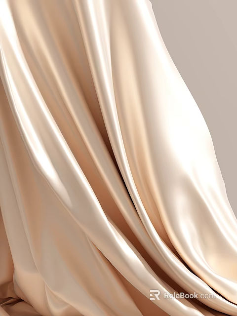Elegant Beige Silk Clothing Fabric With Soft Drapery And Smooth Texture 3d model 