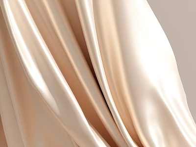 Elegant Beige Silk Clothing Fabric With Soft Drapery And Smooth Texture 3d model