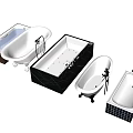 Modern Freestanding Bathtubs In Various Styles With White Black And Marble Designs