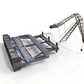 Heavy Duty Industrial Crane Equipment With Yellow Striped Transport Platform Structure