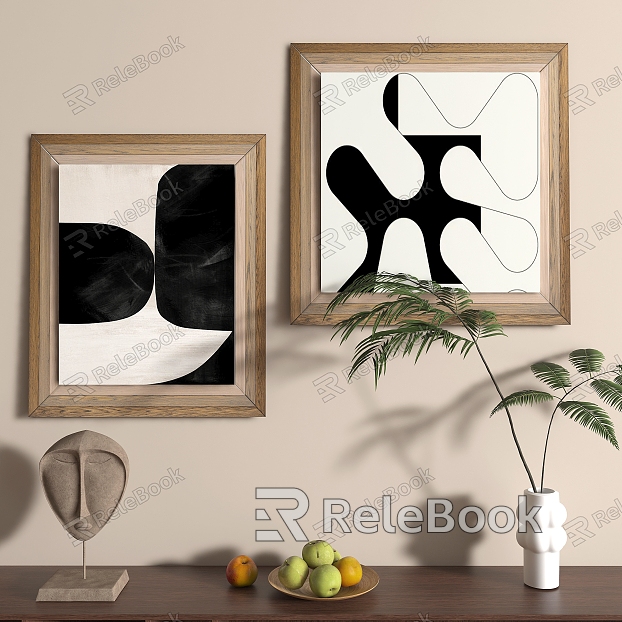 black and white decorative painting model