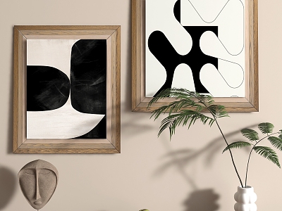 black and white decorative painting model