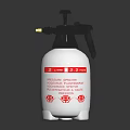 Household White Pressure Spray Bottle For Cleaning With Black Nozzle Red Label