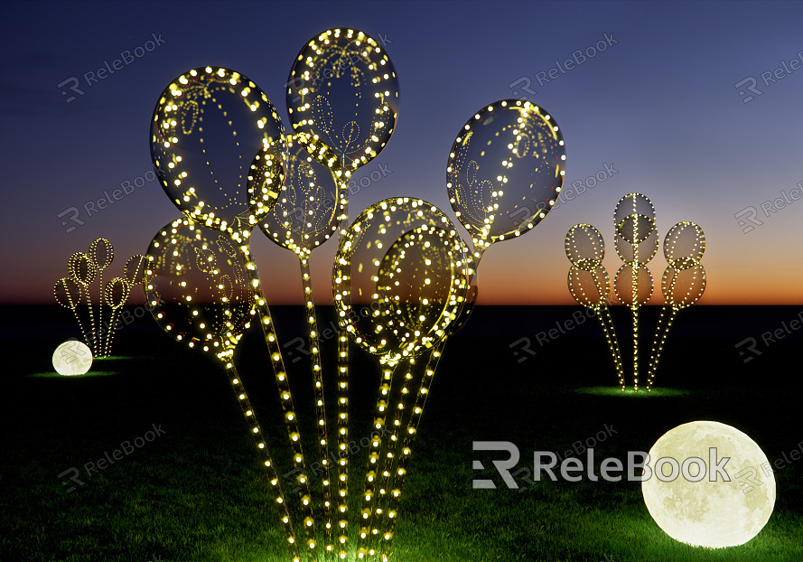 Modern Landscape Light Outdoor Balloon Landscape Light Moon Light Star Light Breathing Light Atmosphere Light Landscape Sketch model