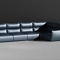 Modern Dark Leather Sectional Sofa Set With Different Configurations And Angles 3d model