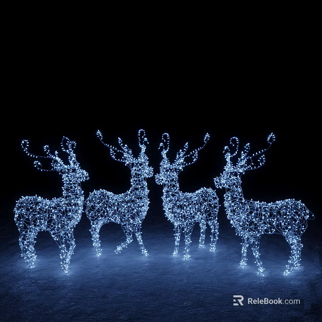 Outdoor Decorative Lights in Deer Shape with Bright Glowing LED Design for Festive Decoration 3d model 