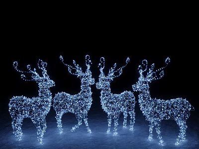 Outdoor Decorative Lights in Deer Shape with Bright Glowing LED Design for Festive Decoration 3d model