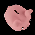 Cute Pink Piggy Bank With Coin Slot And Adorable Eyes For Daily Saving