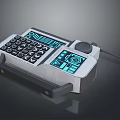 Vintage Computer Control Terminal With Dual Screens Keyboard And Knob Design