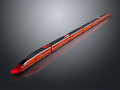 modern high-speed train light rail subway 3d model