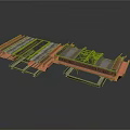 Orange And Black Industrial Equipment With Metal Panels And Support Structures