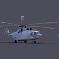 Large Gray Military Transport Helicopter With Main Rotors And Tail Rotor 3D Rendered