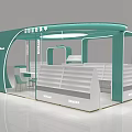 Modern Mall Store With Green Exterior Display Shelves Chair And Brand Signage