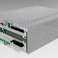 Industrial Equipment With Metallic Mesh Case Green Indicators And Functional Ports