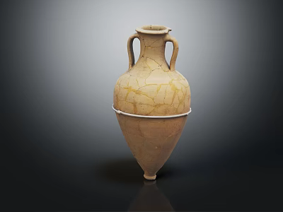 Classic Home Furniture Adorned With Ancient Ceramic Vase Featuring Handles 3d model
