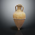 Classic Home Furniture Adorned With Ancient Ceramic Vase Featuring Handles