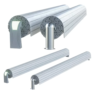 Aluminum Garden Ornaments With Scroll Shaped Cylindrical And Long Strip Designs 3d model