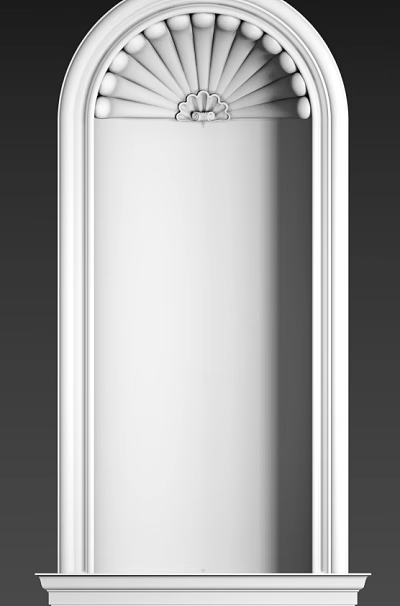 Exquisite Carved Patterns On White Pillar With Elegant Frame And Border 3d model