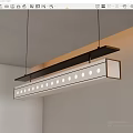 Modern Rectangular Pendant Light with Circular Light Holes in Black and White Minimalist Interior