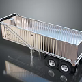 Silver Metal Dump Trailer With Open Bed Dual Wheels And Ladder
