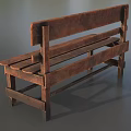 Vintage Rustic Wooden Bench with Backrest and Plank Design for Indoor Outdoor
