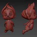 3D Cartoon Characters With Blue Outfit Red Superhero Logo Dynamic Running Pose Front Side Views