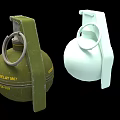 Green M67 And White Hand Frag Grenades With Delay Fuse Design