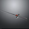 Silver Decorative Sword With Red Gemstone On Guard Intricate Hilt Design And Shiny Blade