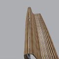 Modern Wooden Slatted Landscape Bench With Curved Design For Outdoor Spaces