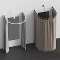 Stylish Gray and Brown Curtains with Different Rod Colors for Interior Design