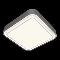 Modern Square Flush Mount Ceiling Light With White Panel And Gray Frame 3d model