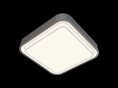 Modern Square Flush Mount Ceiling Light With White Panel And Gray Frame 3d model