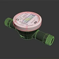 Mechanical Domestic Water Meter With White Dial And Plastic Connection Parts