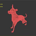 Red Dog 3D Model With Standing Pose And Cartoon Style Design