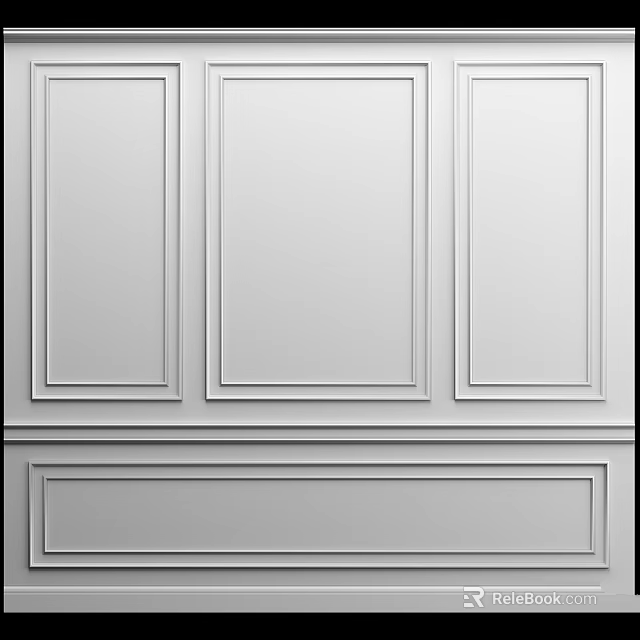 White Wall Panel Decorative Line Splicing Architectural Components Design 3d model