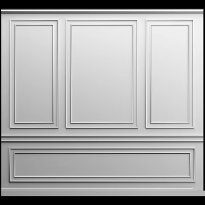 White Wall Panel Decorative Line Splicing Architectural Components Design 3d model