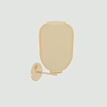 Elegant Modern Wall Lamp with Transparent Glass Shade and Illuminated White Bulb Mounted on Wall
