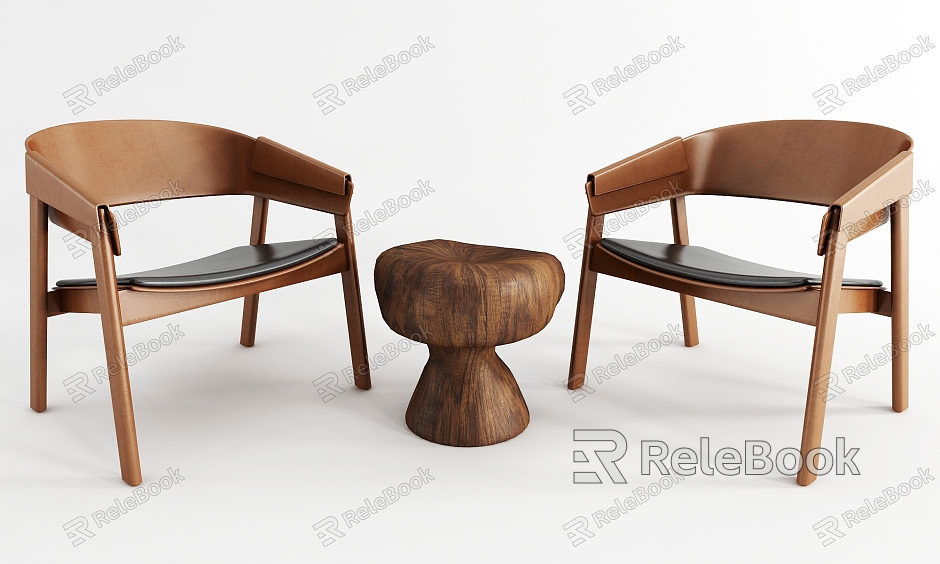 Middle style chair coffee table model