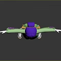 Game Movie Character With Purple Hair In Green Kimono And Outstretched Arms