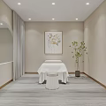 Modern Beauty Hair Salon Interior With Open Space Chandelier White Reception Desk And Product Shelves