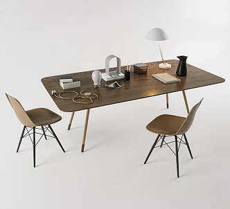 Desk Writing Desk Office Desk Lamp Chair 3d model