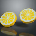 Fresh Sliced Lemons With Bright Yellow Flesh And White Rind On Dark Surface