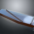 Traditional Chinese Guzheng Musical Instrument with Wooden Body and Shiny Metal Strings