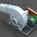 Industrial Blower Equipment with Green Motor Orange Component and White Housing Base