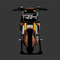 Sporty Red And White Motorcycle With Yellow Forks And Unique Frame Design