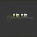Green Modern Building Model Design With Multiple Windows And Gray Platform